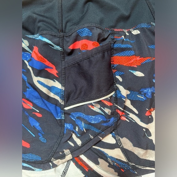 Athleta Ready Set Go Running Shorts Navy Blue, Orange Sz Small - Picture 6 of 7
